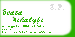 beata mihalyfi business card