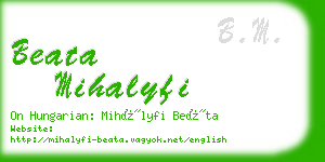 beata mihalyfi business card